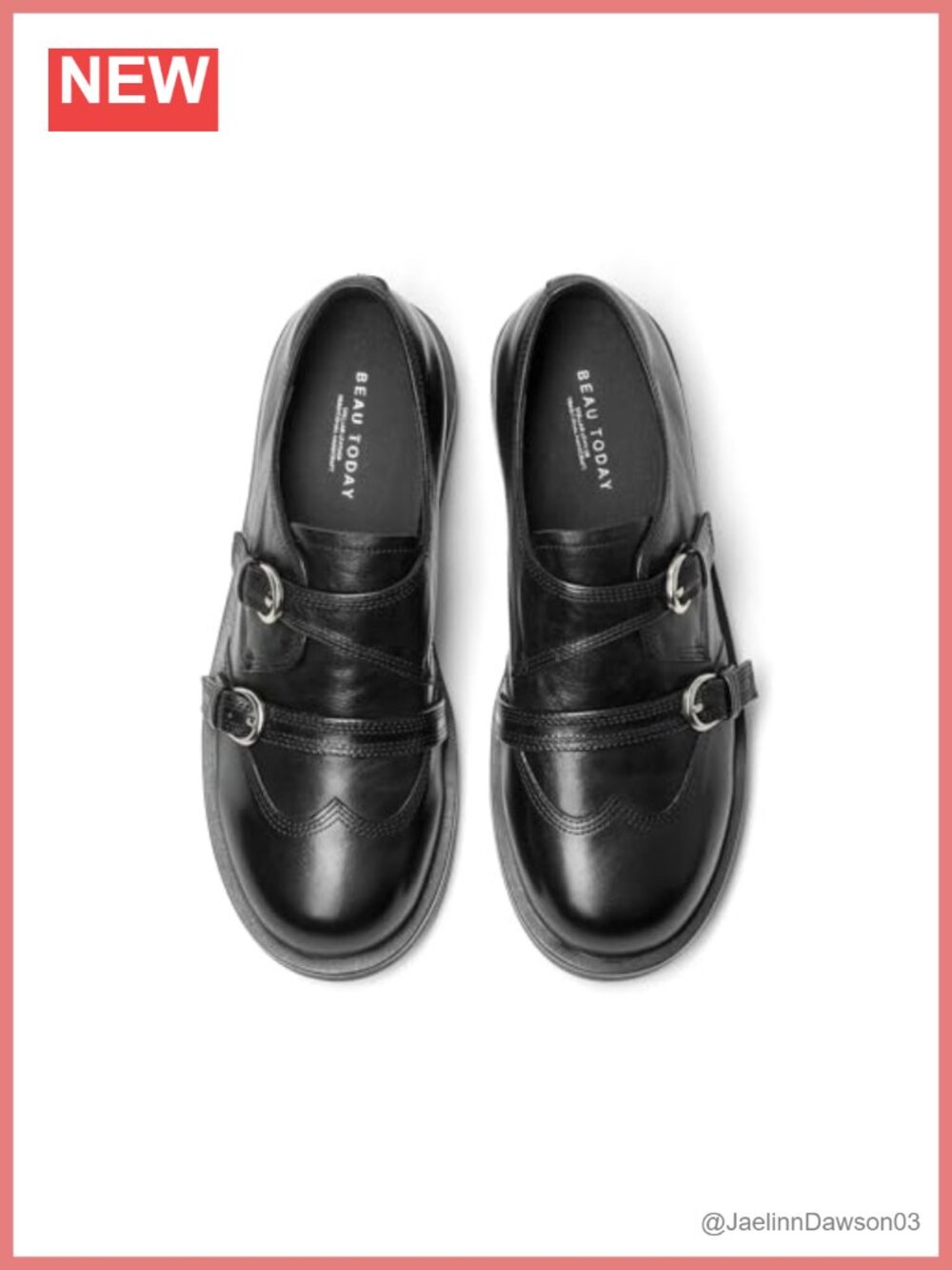 Women's Leather Loafers Wingtip Monk Strap Shoes